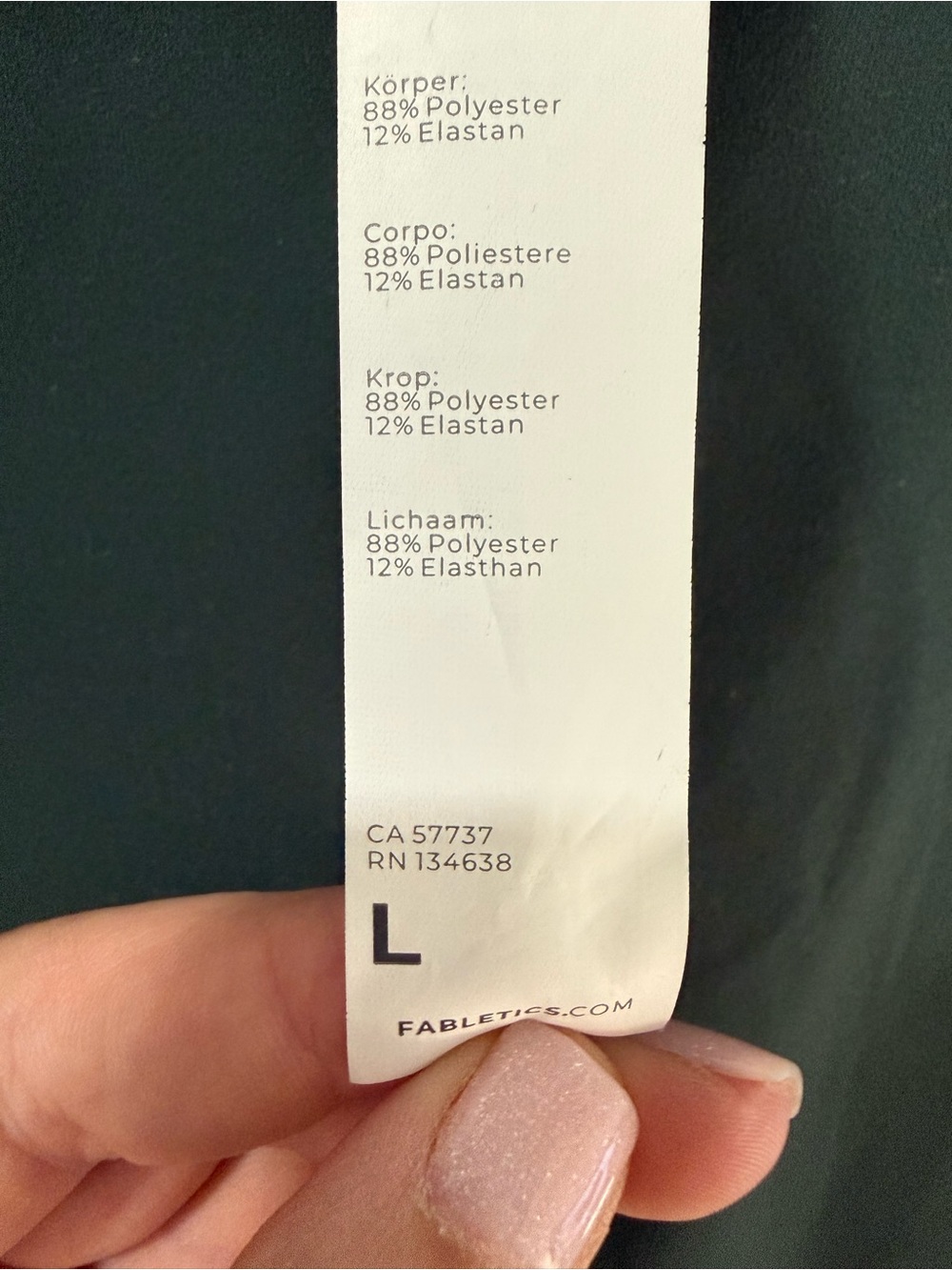 EUC Fabletics powerhold leggings size L forest green - Picture 3 of 5